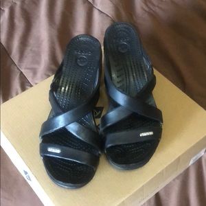 Black Crocs Heels Worn Once